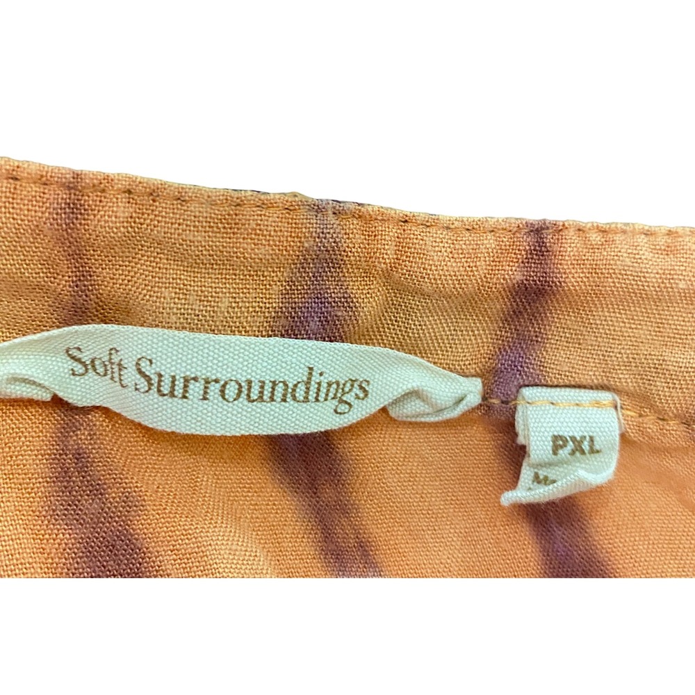 Soft Surroundings Maxi Dress Petite XL Sunset Bali Tie Dye Boho Hippie Festival - Picture 6 of 6